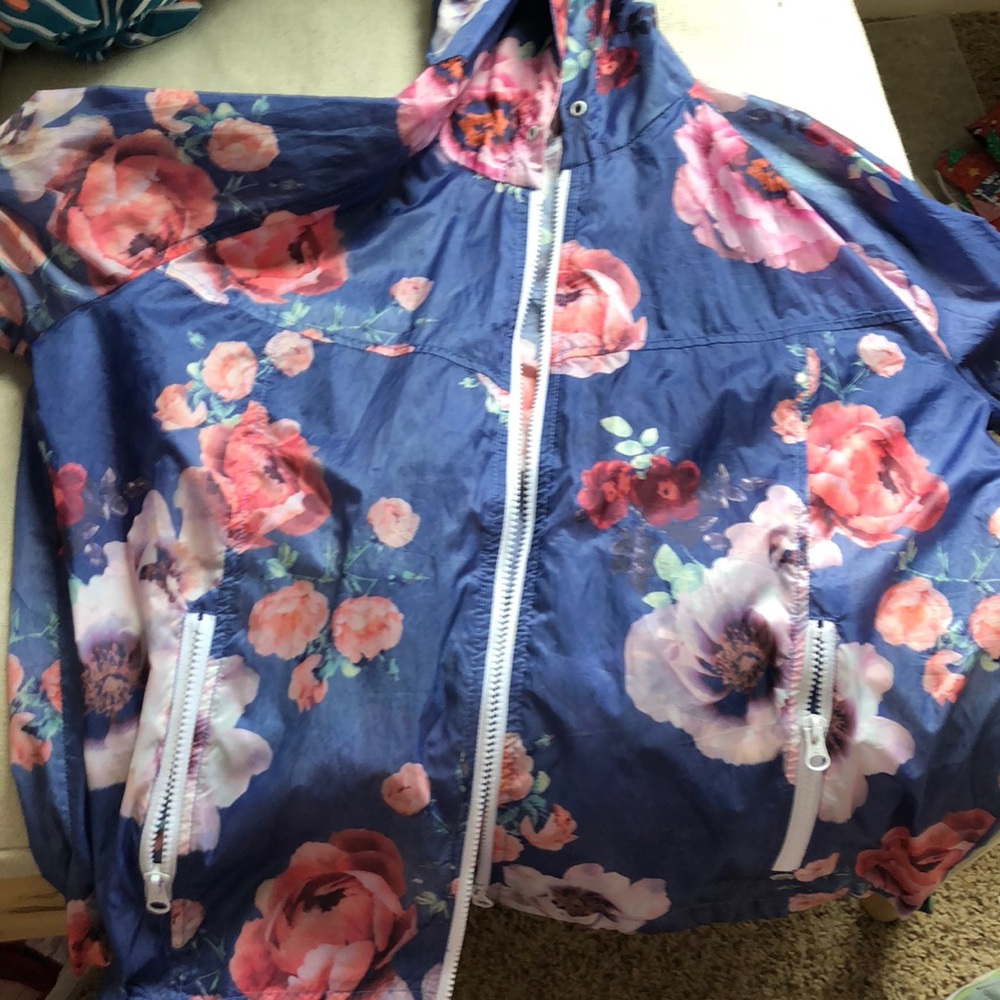 American Eagle Floral Light Raincoat